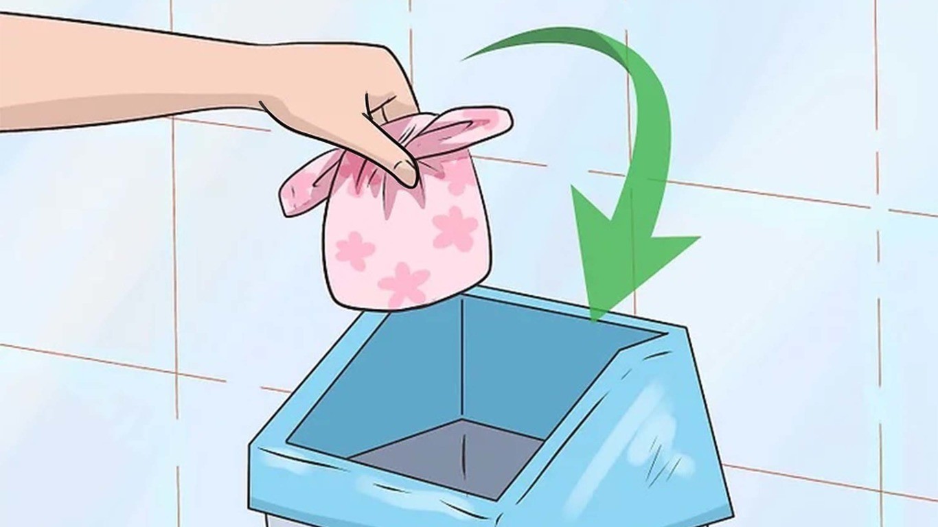 Sanitary napkin disposal - helpful instructions